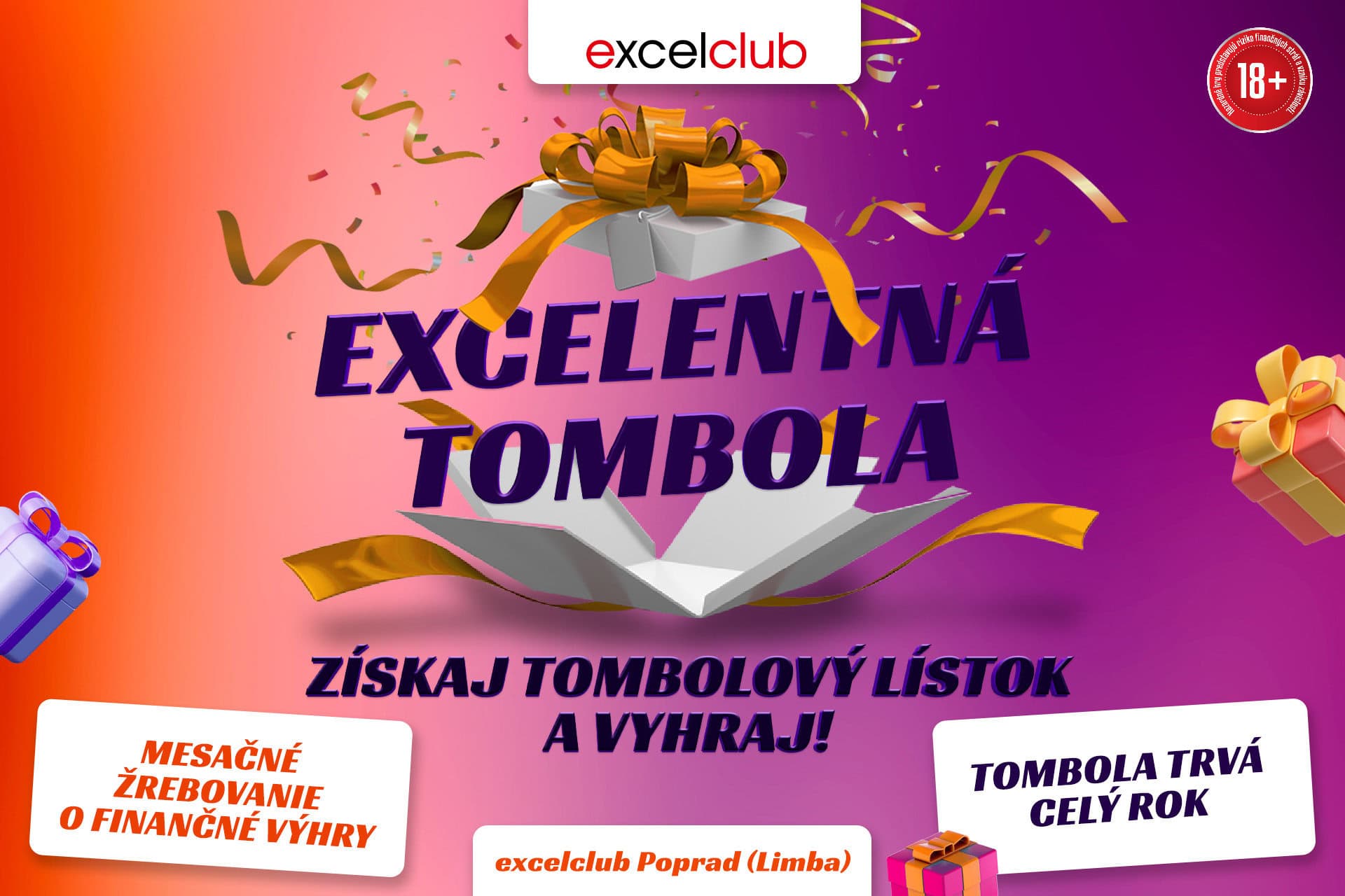 excelentná tombola excelclub Poprad celý rok