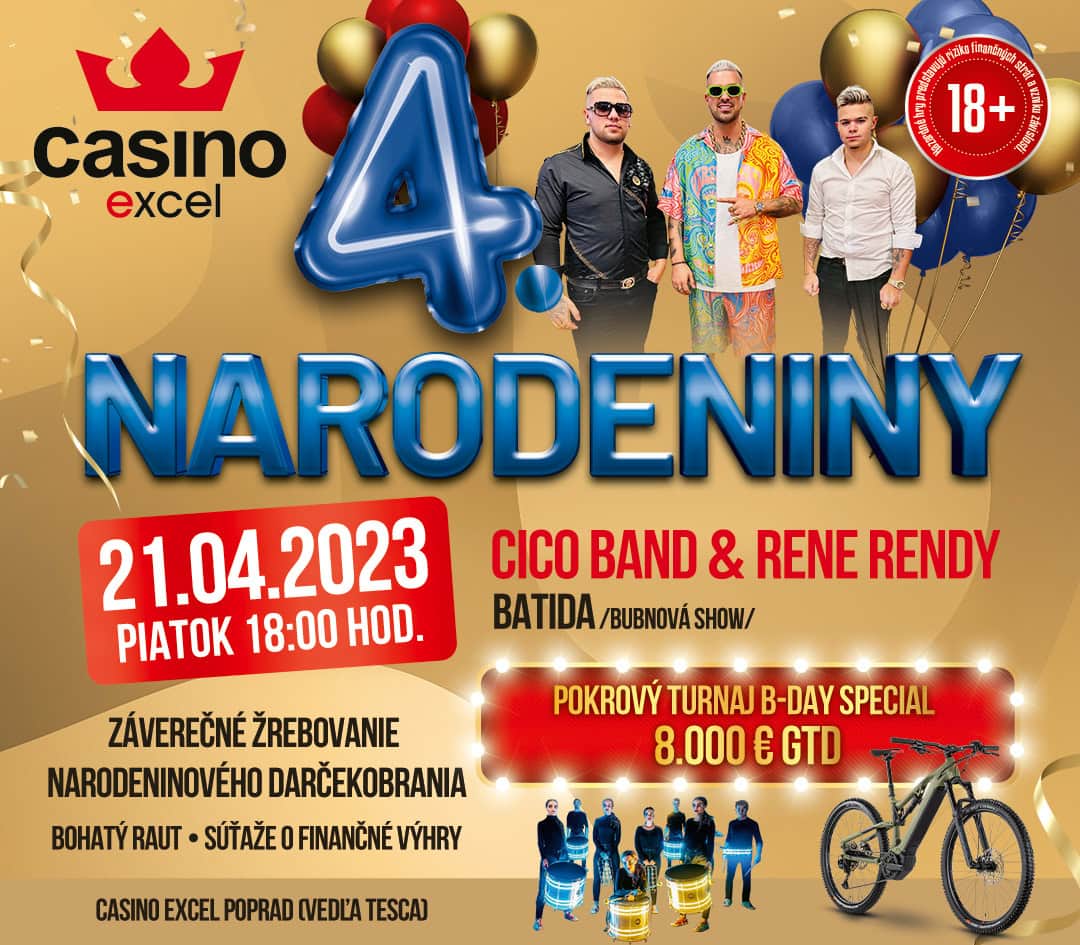 4. NARODENINY CASINO EXCEL POPRAD 21.4.2023