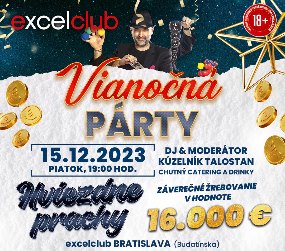 VIANOČNÁ PÁRTY 15.12.2023 excelclub Bratislava Budatínska