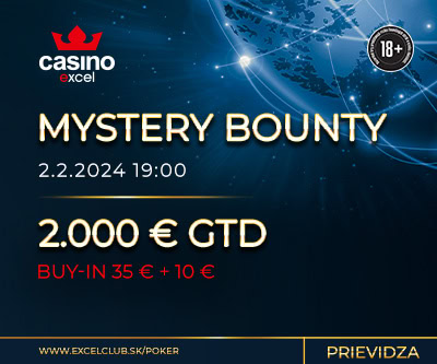MYSTERY BOUNTY 2.2.2024 casino excel Prievidza 2.000 € GTD