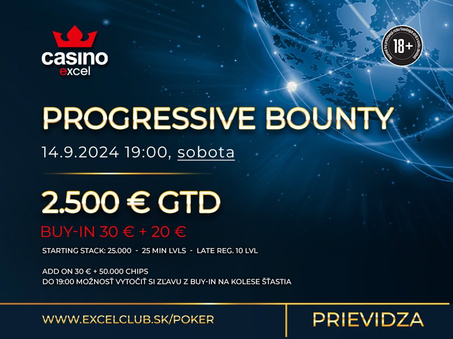 PROGRESSIVE BOUNTY 14.9.2024 casino excel Prievidza