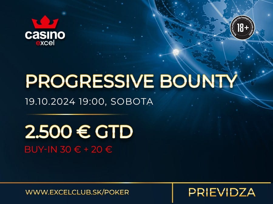 PROGRESSIVE BOUNTY 19.10.2024 casino excel Prievidza