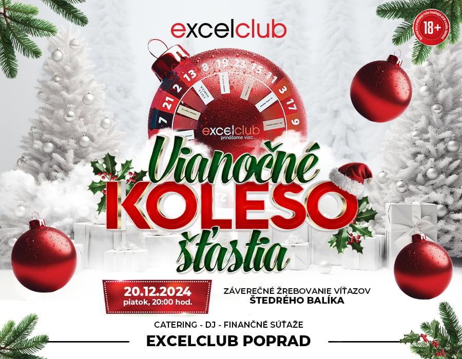 VIANOČNÉ KOLESO ŠŤASTIA excelclub Poprad