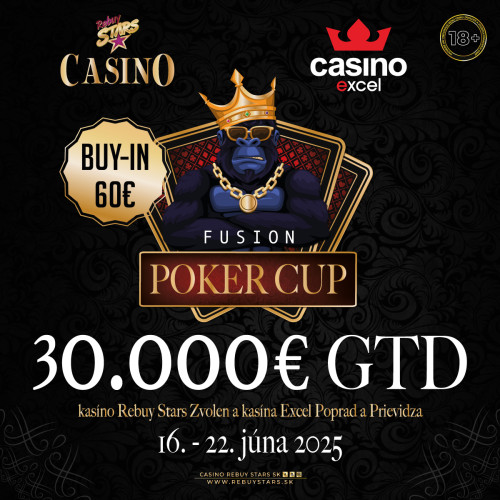 Spojenie kasín Rebuy Stars a Excel prináša Fusion Poker Cup s 30.000€ garanciou